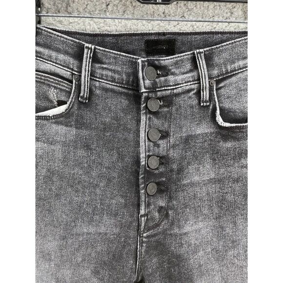 Mother The Pixie Dazzler Skimp Size 32 High Rise Striaght Leg Jeans Train Stop - Picture 4 of 12